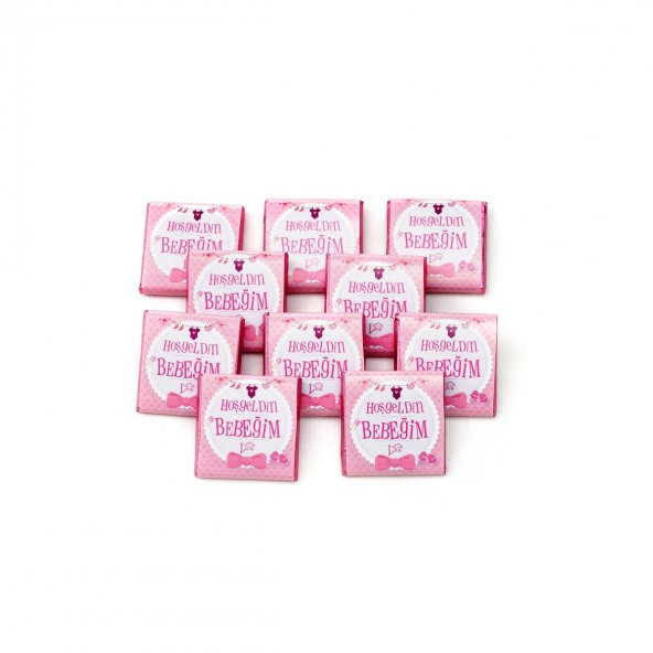 Kız Bebek Çikolatası Dökme Bebek Çikolatası Yaldızlı Pembe (170 Adet Madlen) ürün görseli