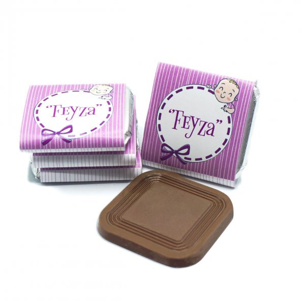 Nin Kız Bebek Dökme Bebek Çikolatası Mor Kurdela (70 Adet Madlen Çikolata) - Resim 3