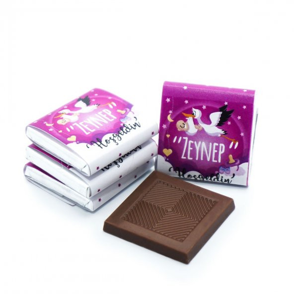Nin Kız Bebek Dökme Bebek Çikolatası Pembe Leylek (170 Adet Napoliten Çikolata) - Resim 3