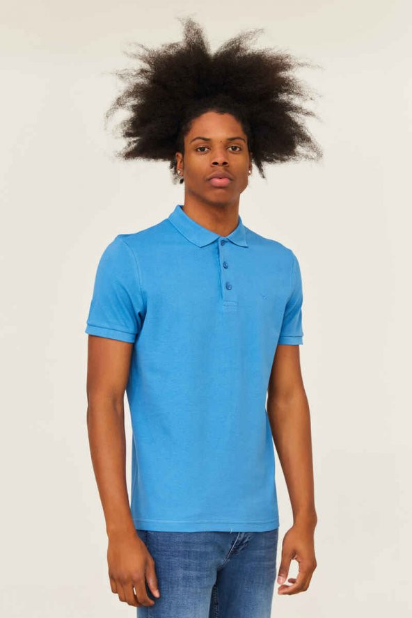 CAZADOR Erkek 100 Pamuklu Polo Yaka Tişört CAZ 4613 - Resim 3