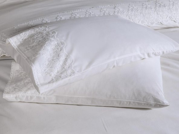 Fransız Dantelli Legend Çeyizlik Nevresim Takımı Krem - Resim 3