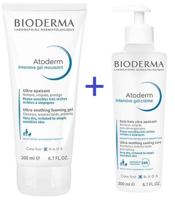 Bioderma Atoderm Intensive Foaming Gel 200 ml+Bioderma Atoderm Intensive Gel-Creme 200 ml ürün görseli 1