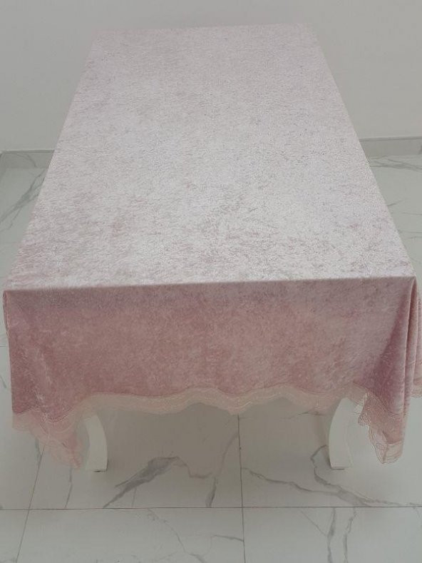 Finezza Pera Lüx  Dantelli Kadife Kumaş Pudra Masa Örtüsü 160x220 cm - 1007 - 2