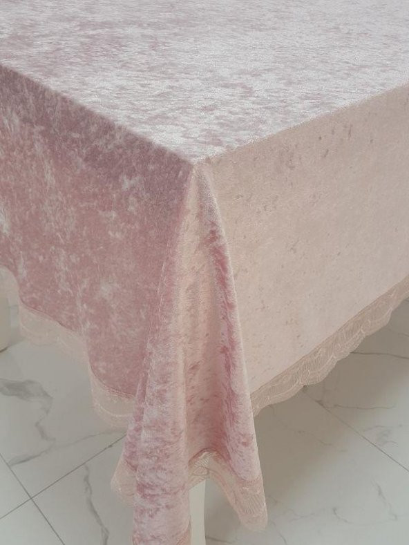 Finezza Pera Lüx  Dantelli Kadife Kumaş Pudra Masa Örtüsü 160x220 cm - 1007 - 3