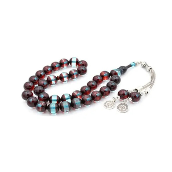 Pigado Ayyıldız Püsküllü Lacivert Sürmeli Toz Kehribar Tesbih