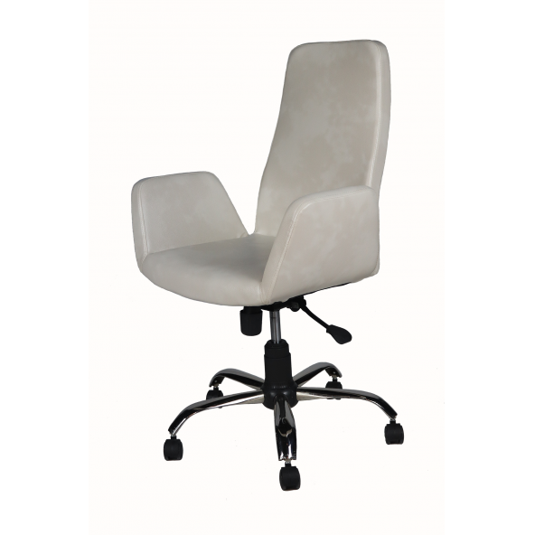 Herkese Mobilya Broadway Beyaz Deri Makam Koltuğu Ofis Koltuğu Büro Koltuğu Yönetici Koltuğu - 2