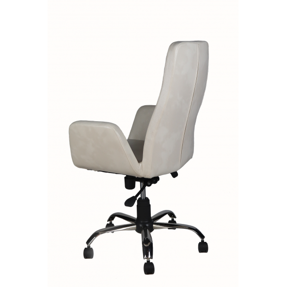 Herkese Mobilya Broadway Beyaz Deri Makam Koltuğu Ofis Koltuğu Büro Koltuğu Yönetici Koltuğu - 3