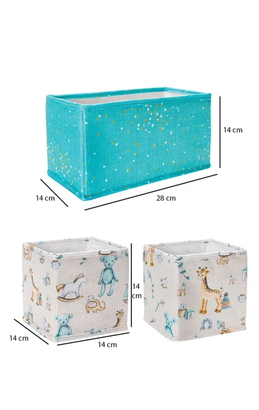 Baby 3'lü Çekmece Düzenleyici Set Bebek Odası Mavi - 2