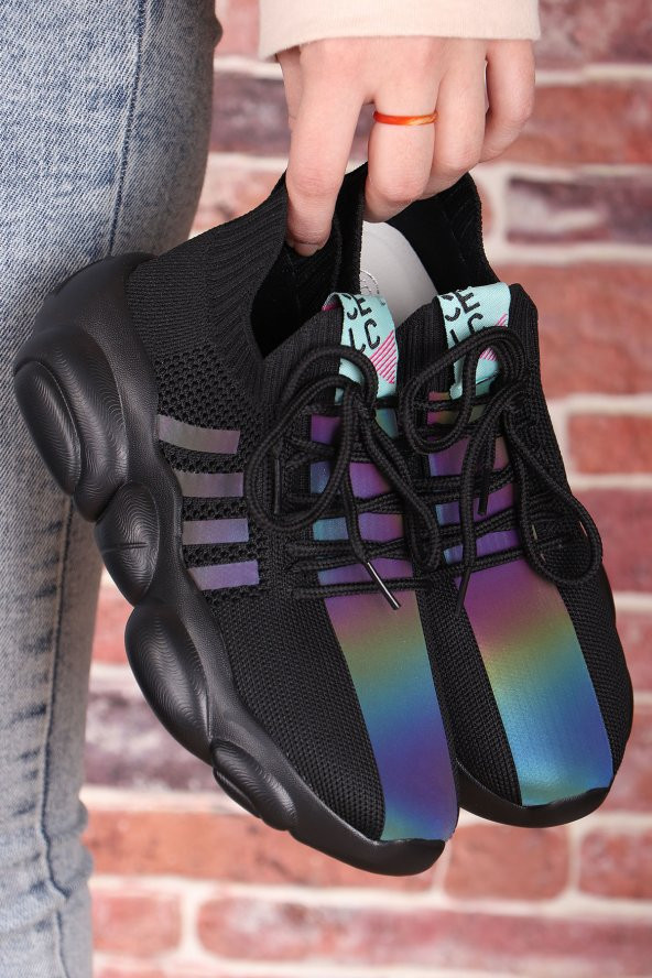 Vojo Bear Guja Fashion Hologram Kadın Spor Ayakkabı 2 Renk - 11