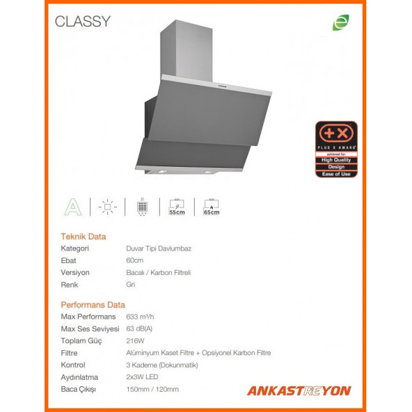 Silverline Bo6502s02-Cs5335s01-3420 Classy Gri Cam Ankastre Set - 2