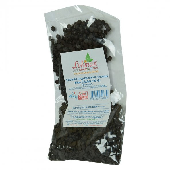 Bitter Çikolata Eritmelik Drop Damla Pul Kuvertür 100 Gr Paket - 4