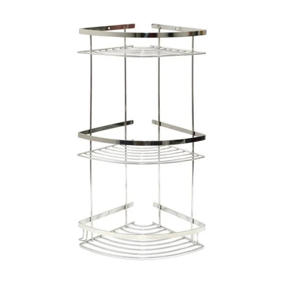 Geseus Paslanmaz Üç Gözlü Banyo Köşe Rafı Şampuanlık 304 Kalite Paslanmaz Çelik-GNRL2020 - 2