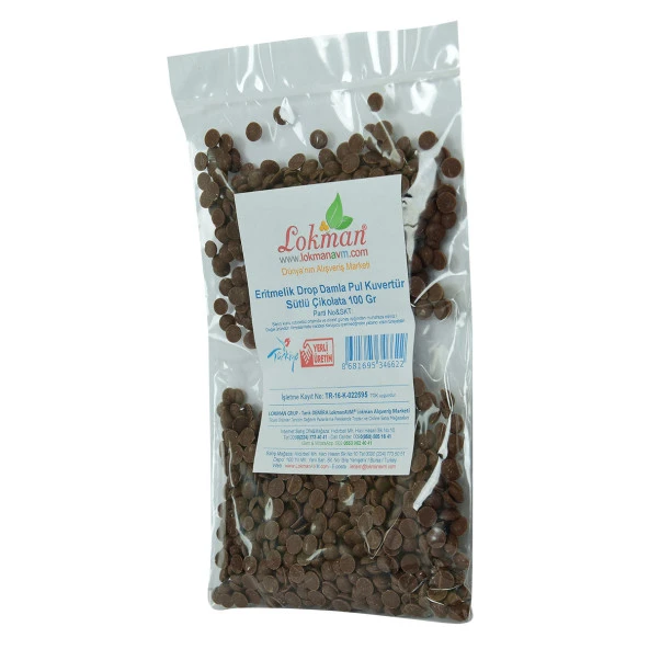 Sütlü Çikolata Eritmelik Drop Damla Pul Kuvertür 100 Gr Paket - 3