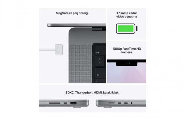 Apple 14" Macbook Pro: Apple M1 Pro Chip Uzay Grisi Notebook - 3