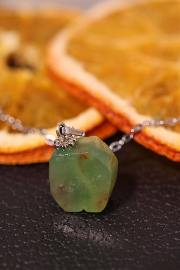 Doğal Amazonit Taşlı Formsuz Bayan Kolye - 4