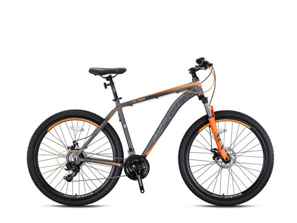 Kron XC100 V Fren 17 İnç 26 Jant Dağ Bisikleti Mat Füme-Gri/Turuncu - 1