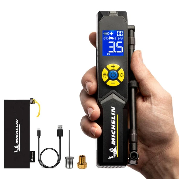 Michelin MC33382 Şarjlı Li-ion 150 PSI Taşınabilir Dijital Basınç Göstergeli Led Aydınlatmalı Lastik Şişirme Pompası - 2