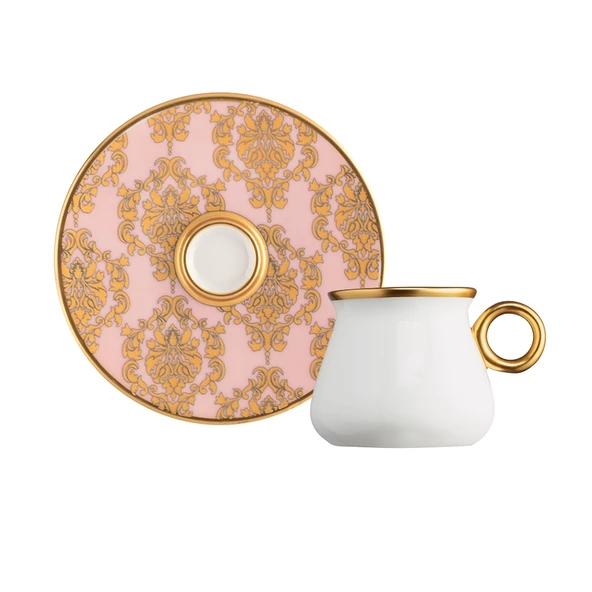 Glazze Damask Pembe 12 Parça Butik Kahve Takımı Glz 110