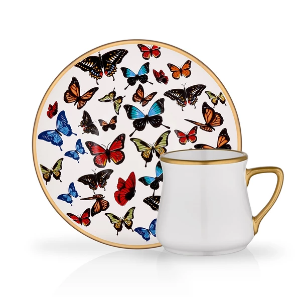 Glore Türk Kahvesi Fincanı 6lı Butterfly