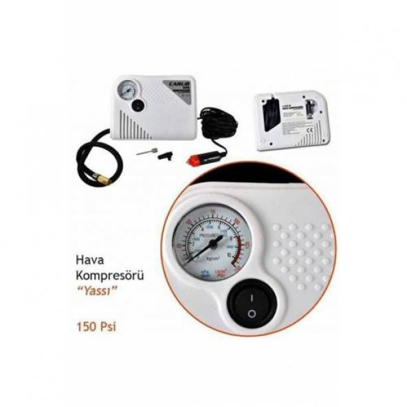 Yassı 150 Psi Oto Araç Mini Kompresör Hava Kompresörü 12 V - 2