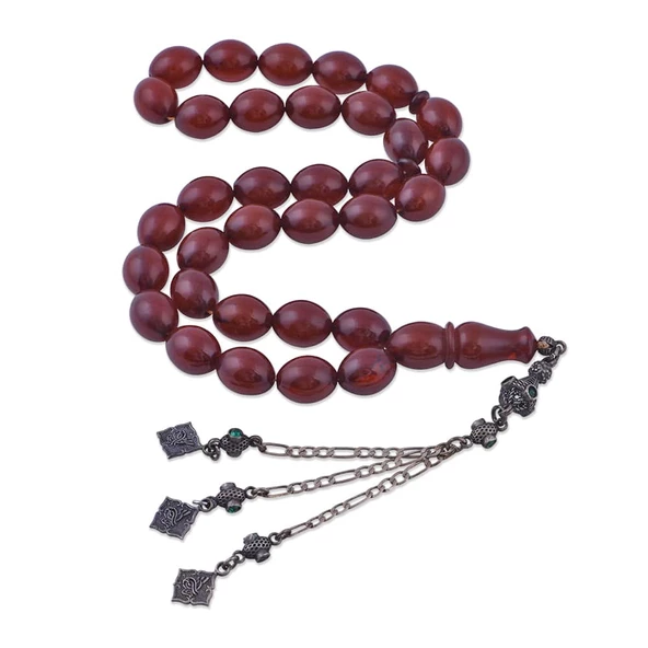 Katalin Arpa Kesim Tesbih Osmanlı Tuğralı Püsküllü TBU 47 ürün görseli 1