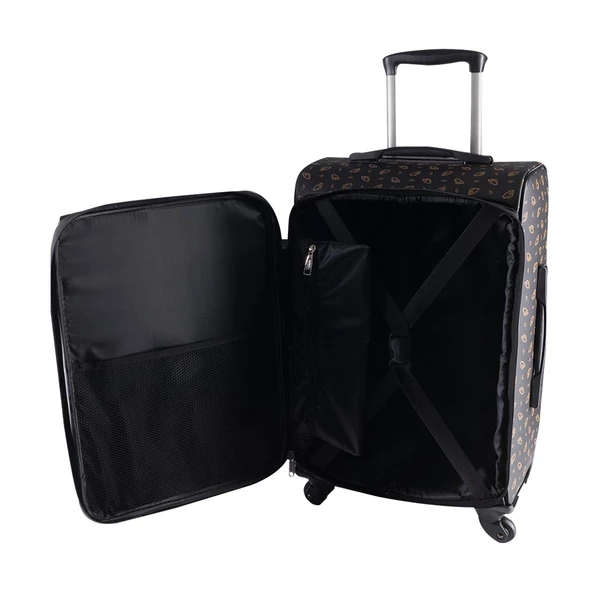 Cantaş CS Baskılı 4 Tekerlekli Orta Boy Valiz 555013 Kahverengi - 5