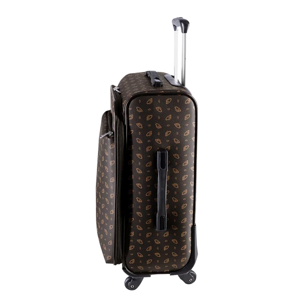 Cantaş CS Baskılı 4 Tekerlekli Kabin Valizi 555012 Kahverengi - 3