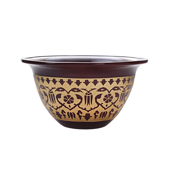 Camhare Kahverengi Dekor Kase