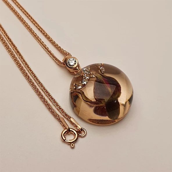 AmbeNus671 Gonca & Gümüş Sonsuzluk Kolye - Resim 4