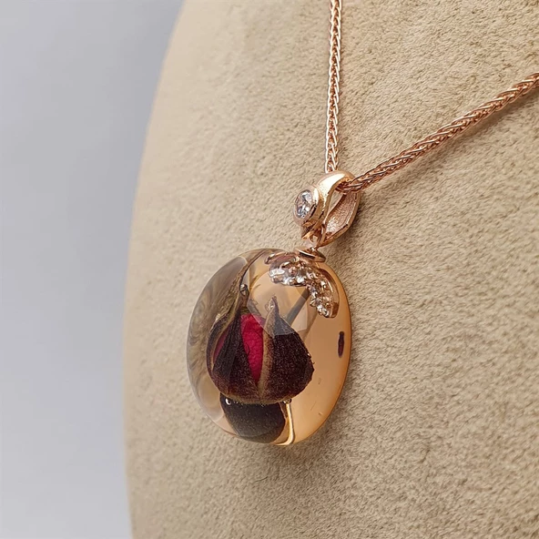 AmbeNus671 Gonca & Gümüş Sonsuzluk Kolye - Resim 2