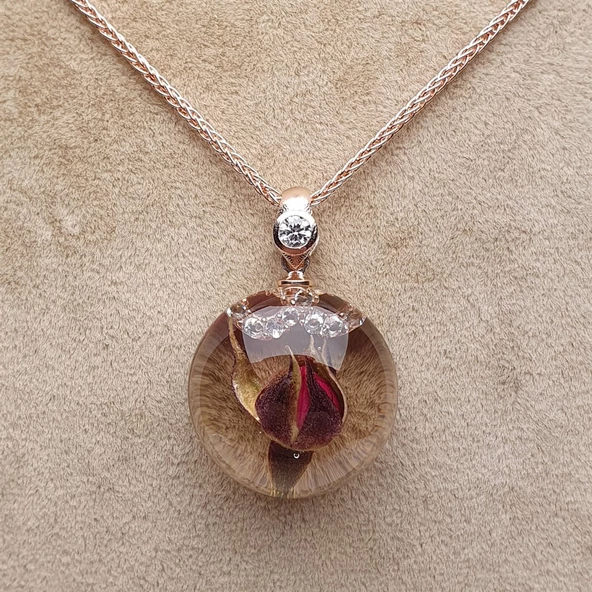 AmbeNus671 Gonca & Gümüş Sonsuzluk Kolye - Resim 5