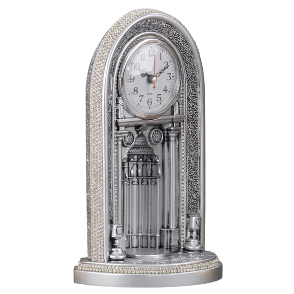 Nakkaş Saatli Mihrap Boytu (Büyük Boy  Gümüş) - Resim 2