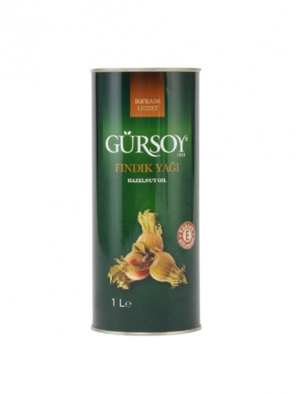 Gürsoy Rafine Fındık Yağı Metal Teneke 1 Lt X 2 Adet