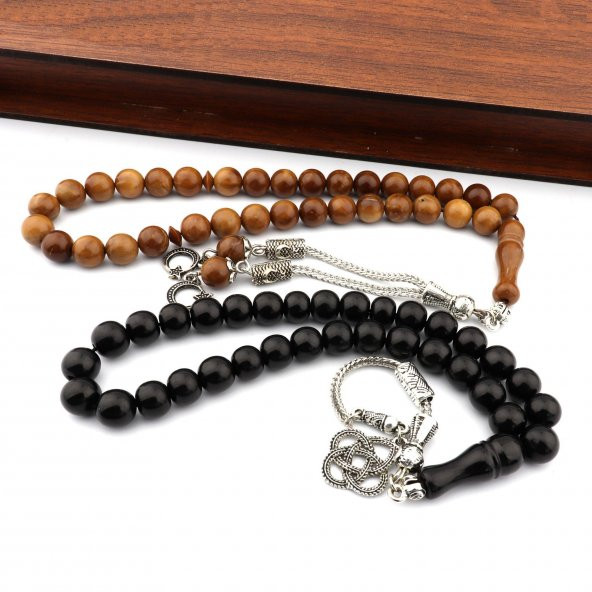 Pigado Ahşap Kutusunda Küre Kesim Kuka Ve Oltu 2Li Tesbih Seti - 2