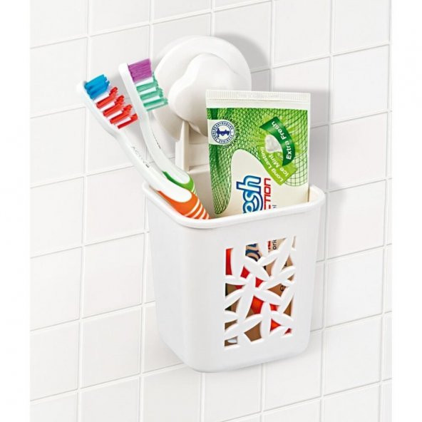 MODA HOME banyo sepeti vantuzlu çok amaçlı Sepetli Askı No1 - 1