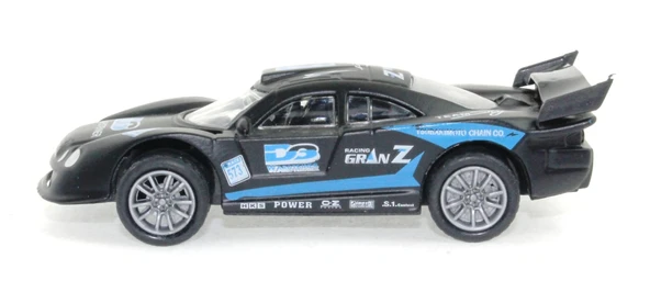 Die Cast Çek Bırak Metal Siyah Yarış Arabası DS - Resim 6