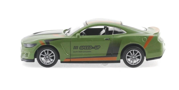 Die Cast Çek Bırak Metal Yeşil Yarış Arabası - Resim 6