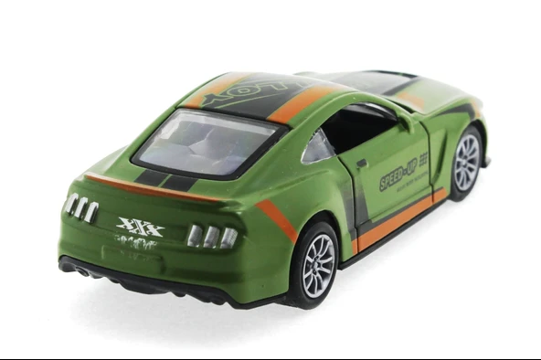 Die Cast Çek Bırak Metal Yeşil Yarış Arabası - Resim 4