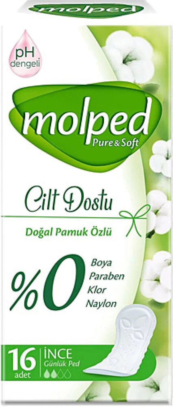 MOLPED GÜNLÜK PED PURE&SOFT İNCE 16 ADET