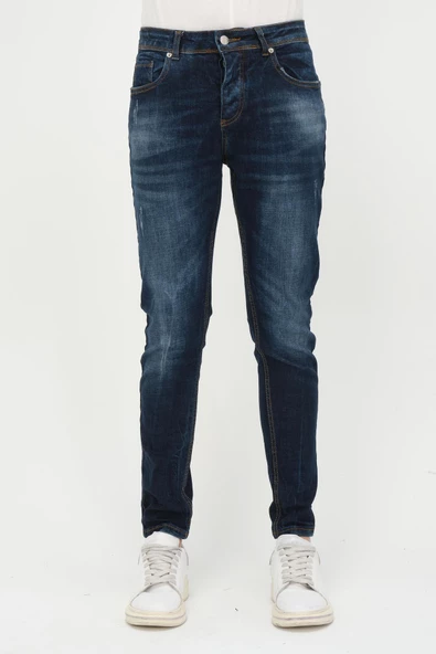 Erkek Slim Fit Taş Yıkamalı Likralı Jean Kot Pantolon