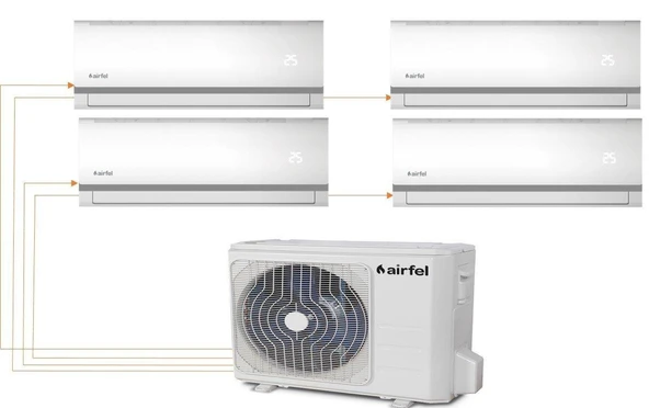 Airfel Duvar Tipi Multi 4+1 Sistem 12+12+12+18 İç 4LMX105A 10,5 Kw Dış Ünite