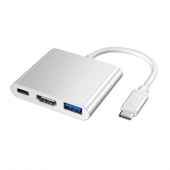 Winex 3in1 Type-C To HDMI Hub Port Adaptör 100W PD USB 3.0 4K HDMI Çıkışlı