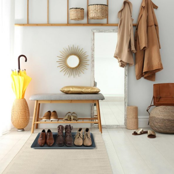 Ayakkabı Tepsisi Gri, 70x35 Cm Saksı Altlığı - 2