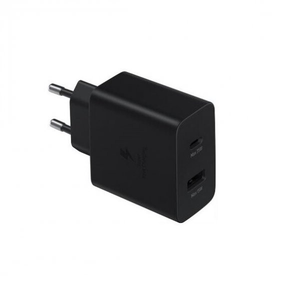 Samsung EP-TA220 35W Çift Çıkışlı USB Type-C Şarj Adaptörü Siyah Samsung Türkiye Garantili