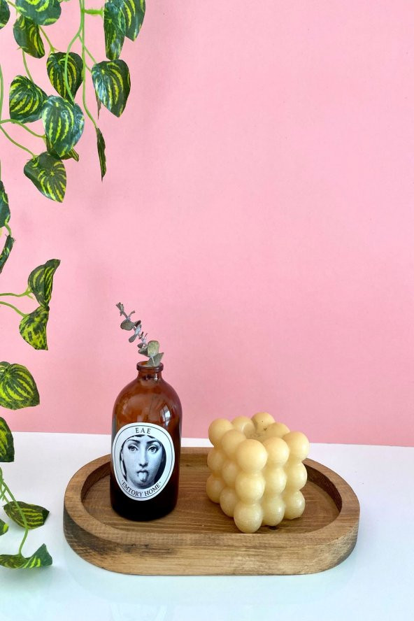 Dekoratif Fornasetti Amber Cam Şişe Vazo 10cm