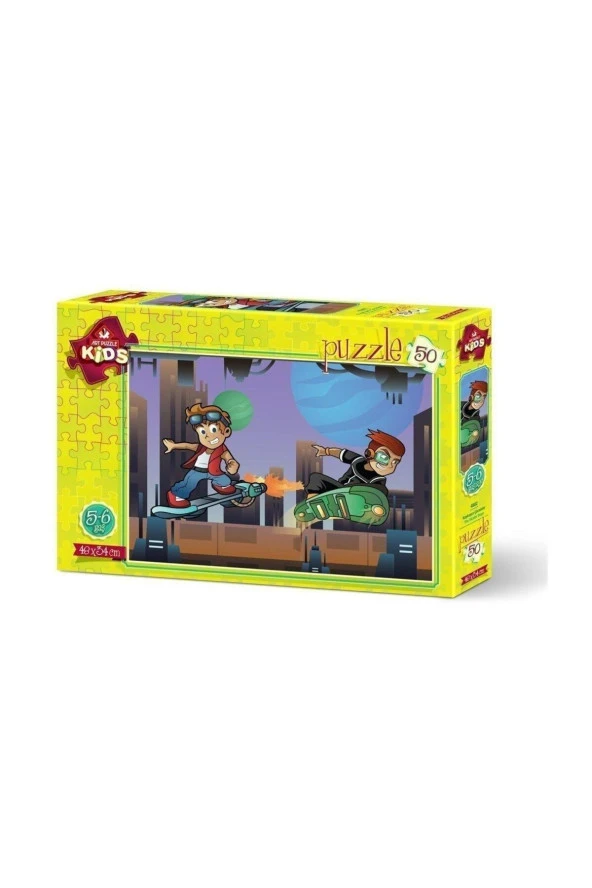 Art Çocuk Puzzle Kaykaycı Çocuklar 50 Parça Puzzle