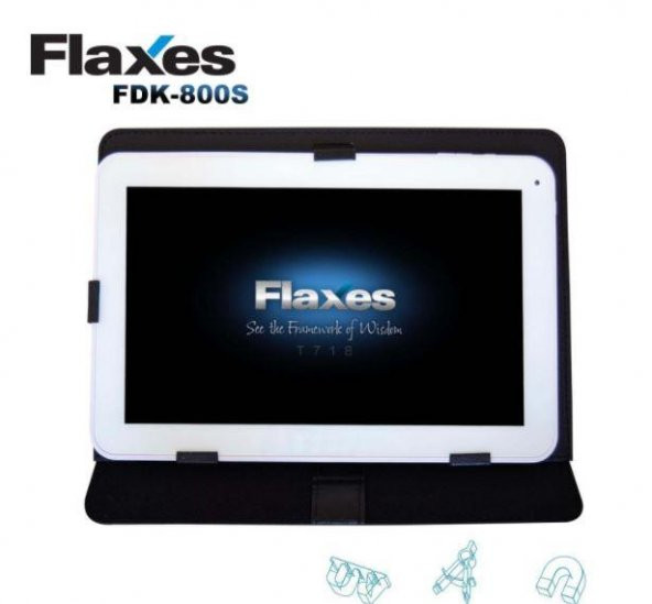 Flaxes FDK-800S Universal 8” Tablet Kılıfı Siyah - 2