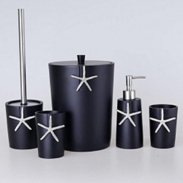 Selim Dekor Ocean Banyo Seti Siyah Gümüş - Resim 3