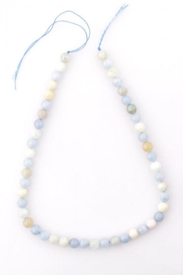 Akuamarin - Heliodor Doğal Taş Dizi 8 mm Küre Kesim - Resim 2