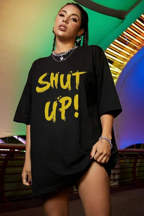 Shut Up Baskılı Tasarım Tshirt